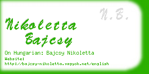 nikoletta bajcsy business card